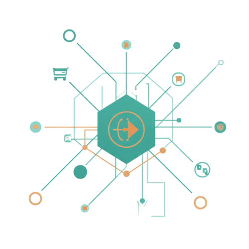 Ilustração representando soluções de e-commerce